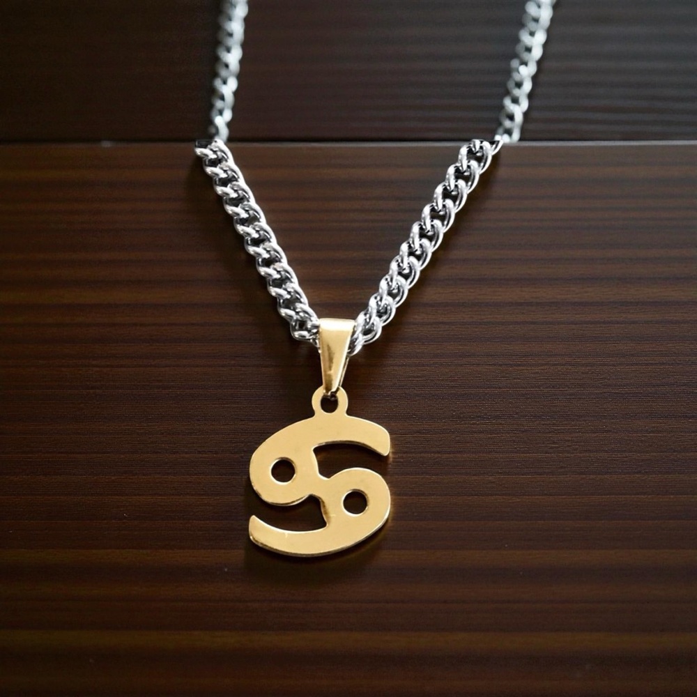 🆕 Cancer Zodiac Sign Pendant Necklace Stainless Steel